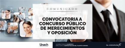 CONVOCATORIA A CONCURSO PÚBLICO DE MÉRITO Y OPOSICIÓN