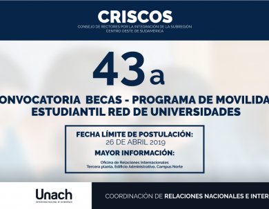43 CONVOCATORIA DEL PROGRAMA DE MOVILIDAD ESTUDIANTIL CRISCOS