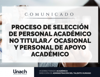 PROCESO DE SELECCIÓN DE PERSONAL ACADÉMICO NO TITULAR/ OCASIONAL Y PERSONAL DE APOYO ACADÉMICO