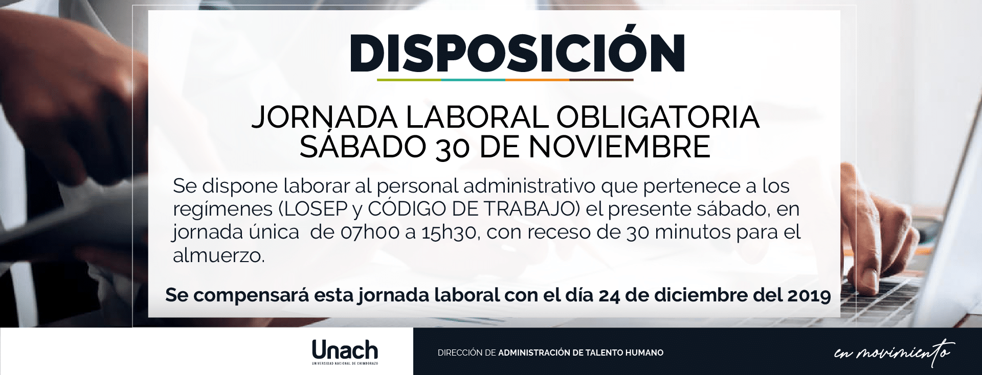 DISPOSICIÓN JORNADA LABORAL