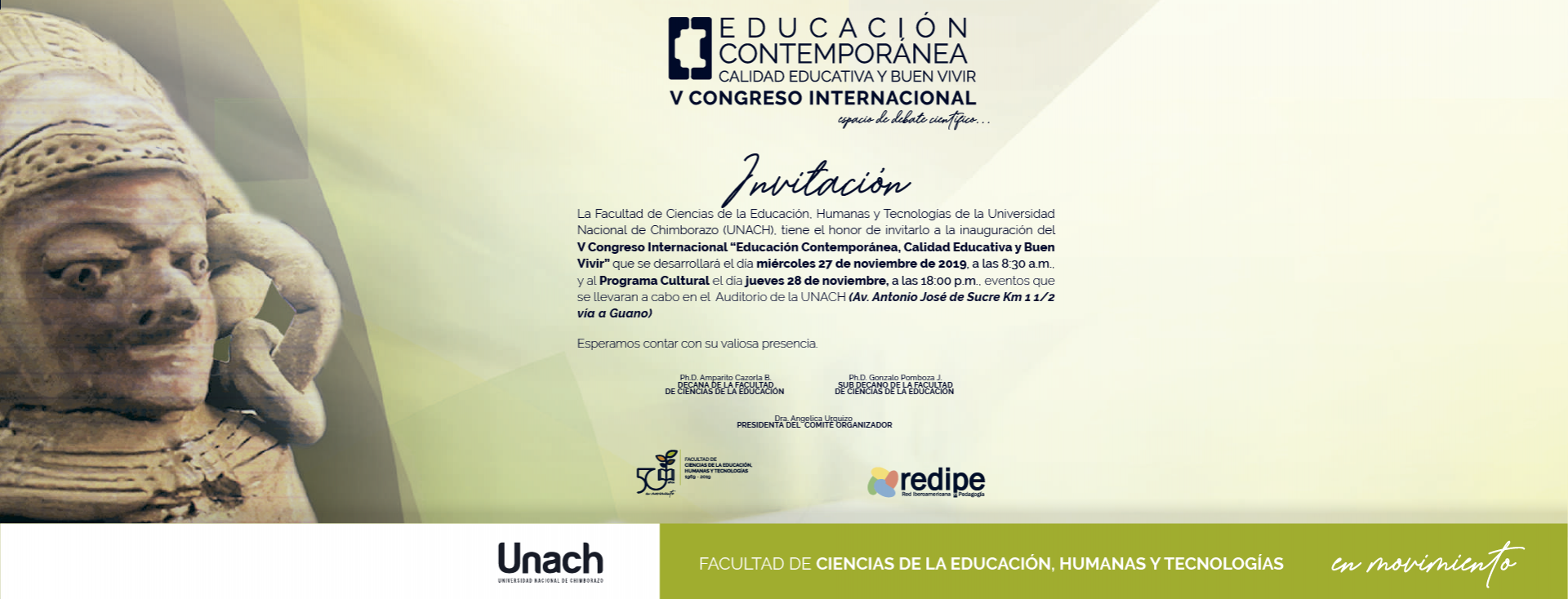 INVITACIÓN V CONGRESO EDUCACIÓN CONTEMPORÁNEA, CALIDAD EDUCATIVA Y BUEN VIVIR