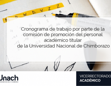 CRONOGRAMA DE TRABAJO POR PARTE DE LA  COMISIÓN DE PROMOCIÓN DEL PERSONAL  ACADÉMICO TITULAR  DE LA UNIVERSIDAD NACIONAL DE CHIMBORAZO