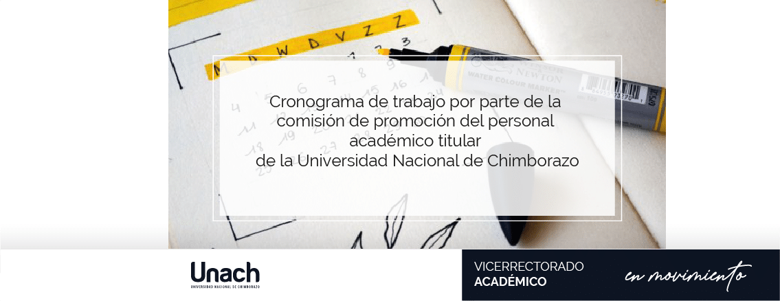 CRONOGRAMA DE TRABAJO POR PARTE DE LA  COMISIÓN DE PROMOCIÓN DEL PERSONAL  ACADÉMICO TITULAR  DE LA UNIVERSIDAD NACIONAL DE CHIMBORAZO