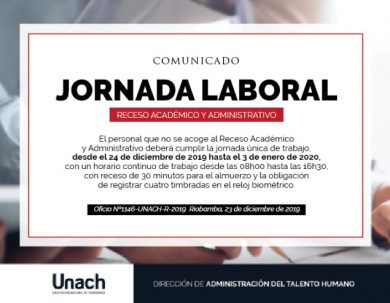 JORNADA LABORAL RECESO ACADÉMICO Y ADMINISTRATIVO