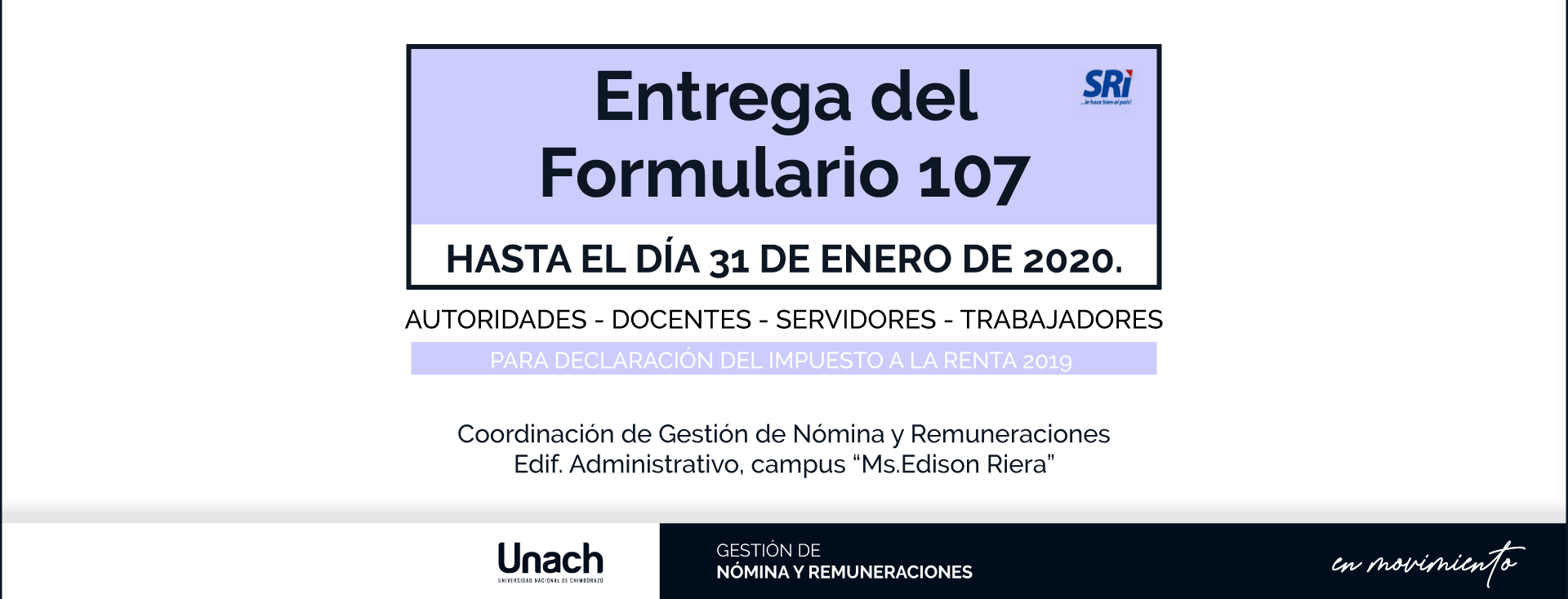 ENTREGA DEL FORMULARIO 107