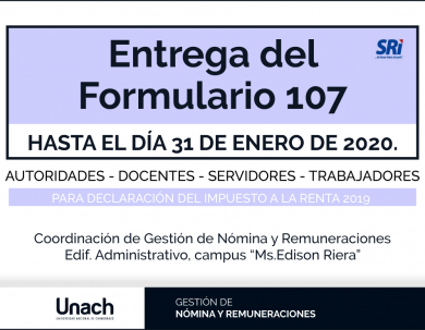 ENTREGA DEL FORMULARIO 107