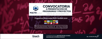 CONVOCATORIA A PRESENTACIÓN DE PROGRAMAS Y PROYECTOS MATH - AMSUT 2020