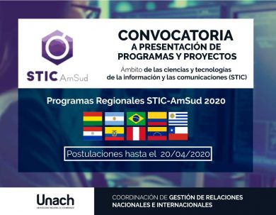 CONVOCATORIA A PRESENTACIÓN DE PROGRAMAS Y PROYECTOS STIC-AMSUD 2020