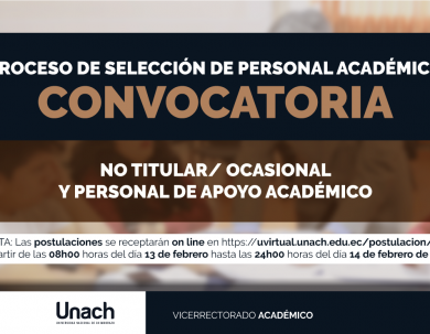 PROCESO DE SELECCIÓN DE PERSONAL ACADÉMICO NO TITULAR/ OCASIONAL Y PERSONAL DE APOYO ACADÉMICO
