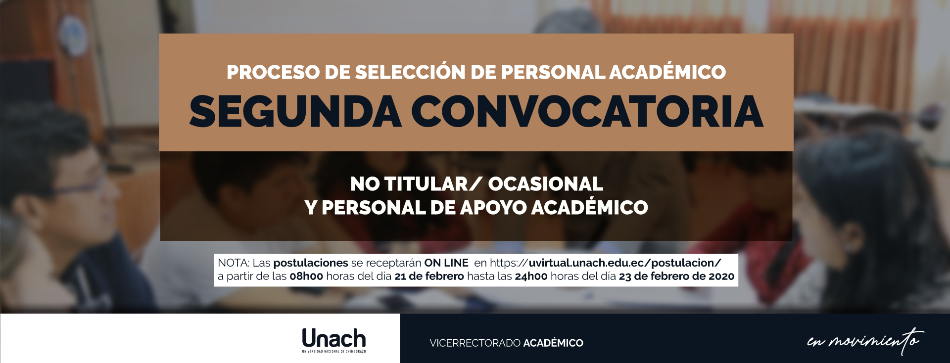 SEGUNDA CONVOCATORIA PROCESO DE SELECCIÓN DE PERSONAL ACADÉMICO NO TITULAR