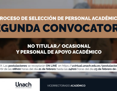 SEGUNDA CONVOCATORIA PROCESO DE SELECCIÓN DE PERSONAL ACADÉMICO NO TITULAR
