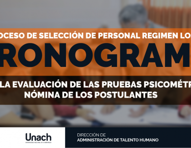 CRONOGRAMA PARA LA EVALUACIÓN DE PRUEBAS PSICOMÉTRICAS