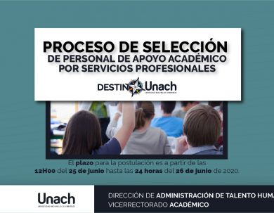 PROCESO DE SELECCIÓN  DE PERSONAL DE APOYO ACADÉMICO  POR SERVICIOS PROFESIONALES