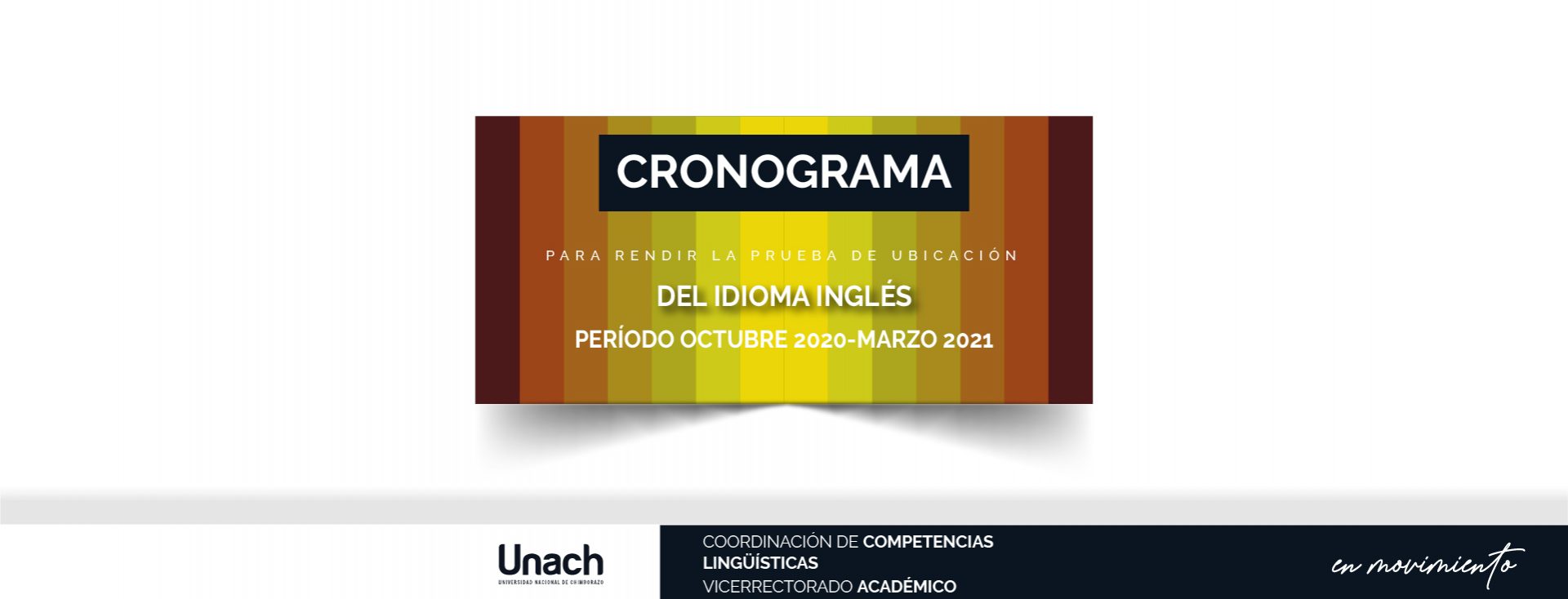 CRONOGRAMA PARA RENDIR LA PRUEBA DE UBICACIÓN