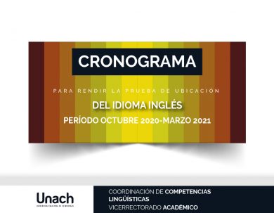 CRONOGRAMA PARA RENDIR LA PRUEBA DE UBICACIÓN