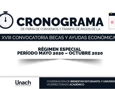 CRONOGRAMA DE FIRMA DE CONVENIOS Y TRÁMITES DE PAGOS DE LA XVIII CONVOCATORIA BECAS Y AYUDAS ECONÓMICAS