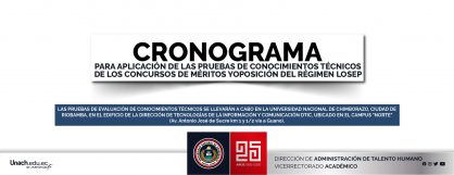 CRONOGRAMA Y NÓMINA DE POSTULANTES PARA LA APLICACIÓN DE PRUEBAS DE CONOCIMIENTOS TÉCNICOS