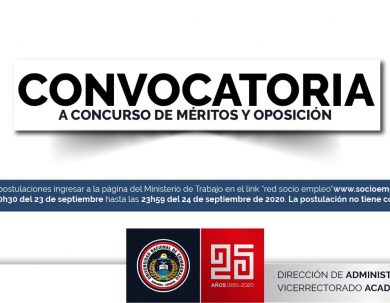 CONVOCATORIA CONCURSO DE MÉRITOS Y OPOSICIÓN
