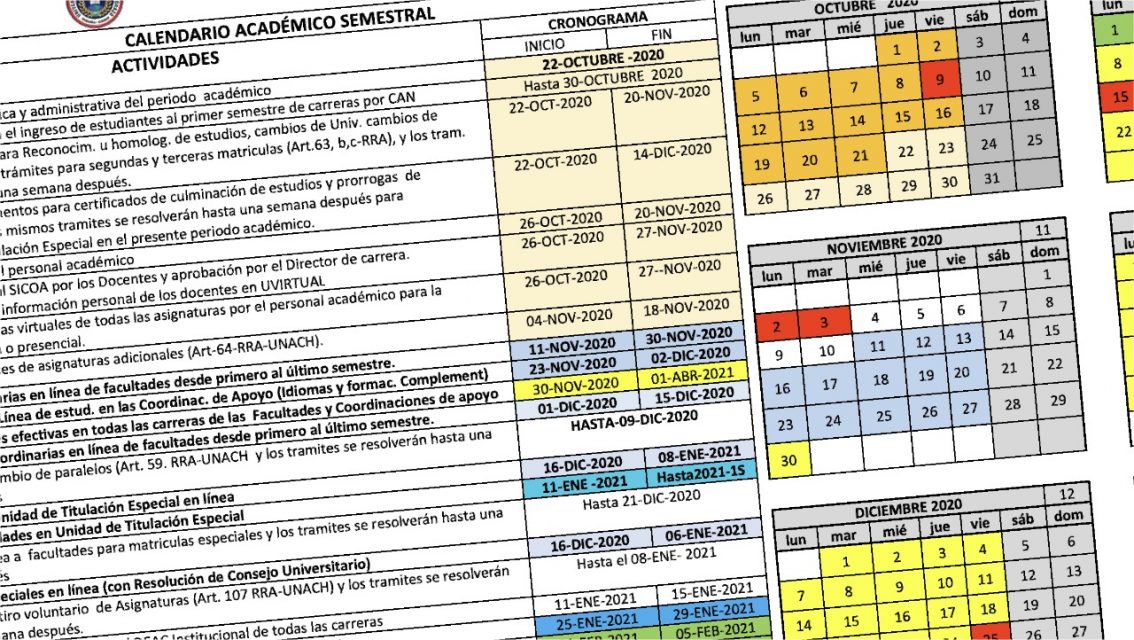 Se aprobó el calendario académico para el próximo periodo