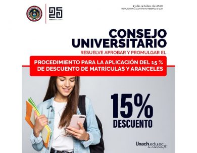 PROCEDIMIENTO PARA LA APLICACIÓN DE DESCUENTO DEL 15% EN MATRÍCULAS Y ARANCELES