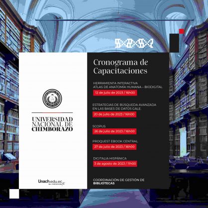 CRONOGRAMA DE CAPACITACIONES DE BIBLIOTECA