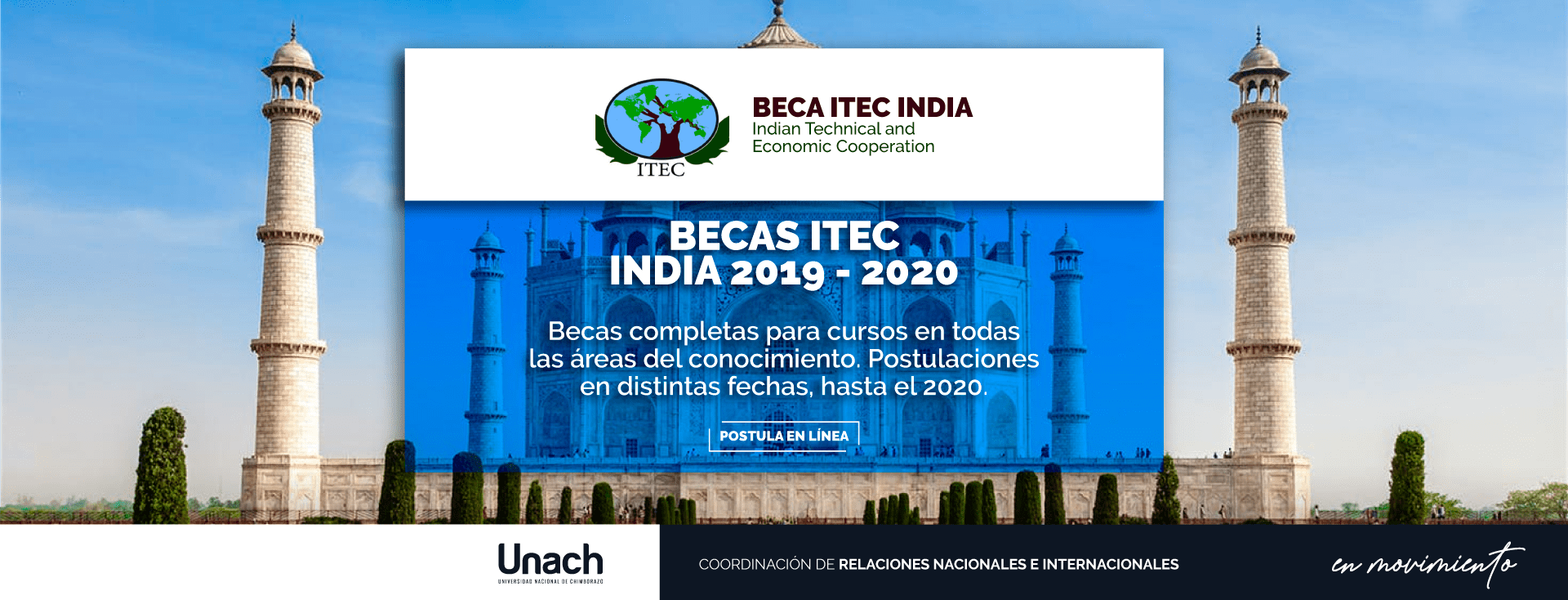 BECAS DEL ITEC, EN LA INDIA 2019 – 2020
