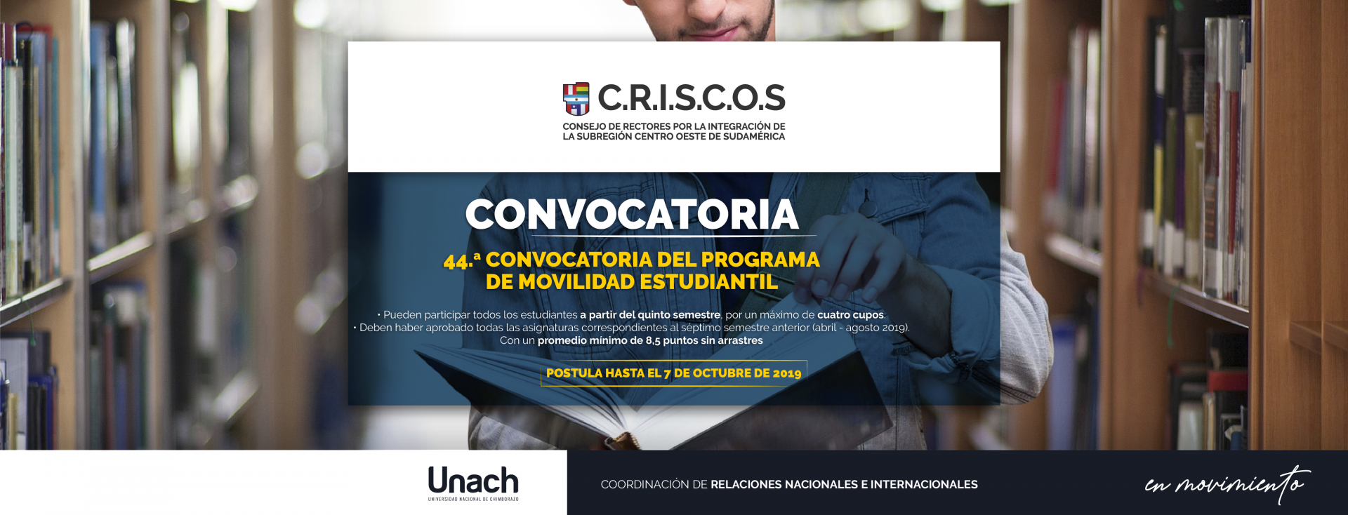 44ª CONVOCATORIA DEL PROGRAMA DE MOVILIDAD ESTUDIANTIL DE CRISCOS