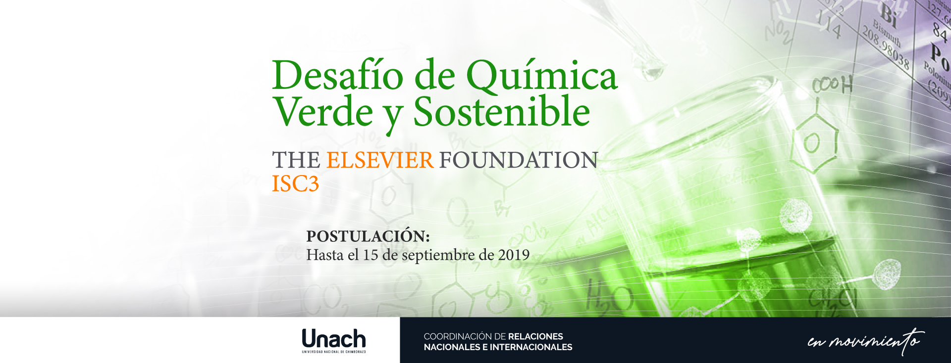 DESAFÍO DE QUÍMICA VERDE Y SOSTENIBLE ELSEVIER FOUNDATION-ISC3