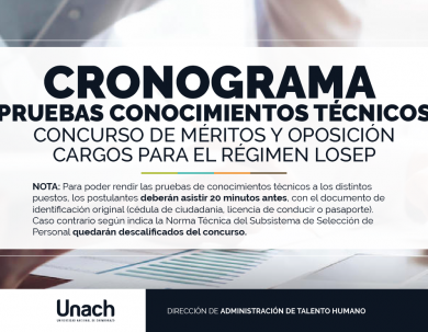 CRONOGRAMA PRUEBAS CONOCIMIENTOS TÉCNICOS