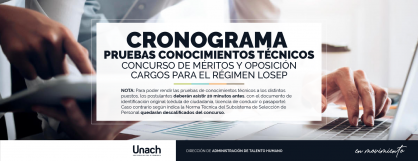 CRONOGRAMA PRUEBAS CONOCIMIENTOS TÉCNICOS