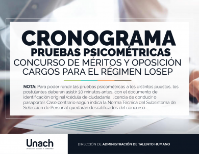 CRONOGRAMA  PRUEBAS PSICOMÉTRICAS