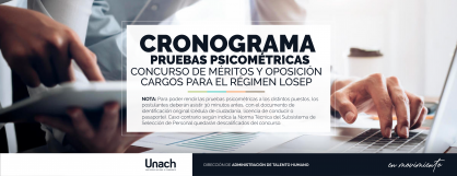 CRONOGRAMA  PRUEBAS PSICOMÉTRICAS