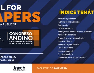 CALL FOR PAPERS, LLAMADO A PUBLICAR CONGRESO ANDINO DE INGENIERÍA, CONSTRUCCIÓN, TECNOLOGÍA E INNOVACIÓN