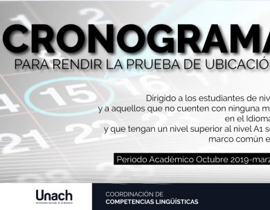 CRONOGRAMA PARA RENDIR LA PRUEBA DE UBICACIÓN