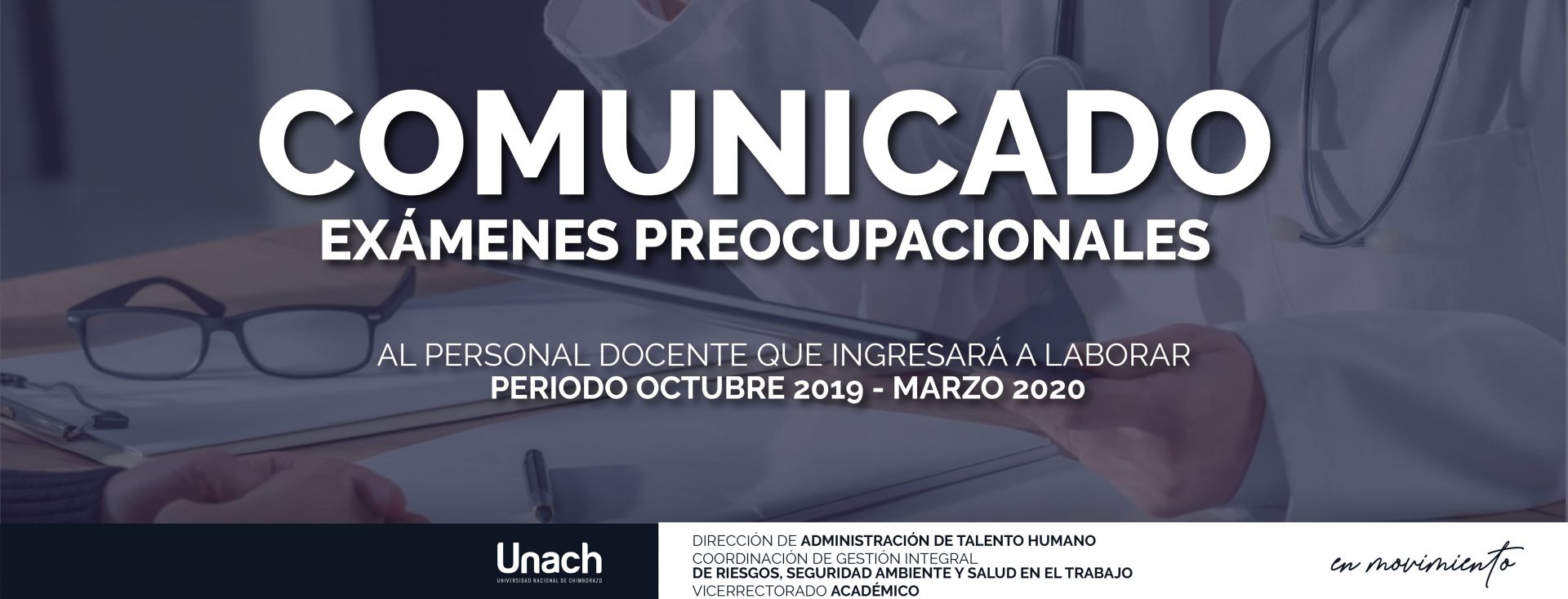 COMUNICADO EXÁMENES PREOCUPACIONALES