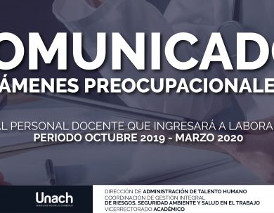 COMUNICADO EXÁMENES PREOCUPACIONALES