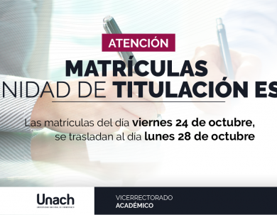 MATRÍCULAS EN LA UNIDAD DE TITULACIÓN ESPECIAL
